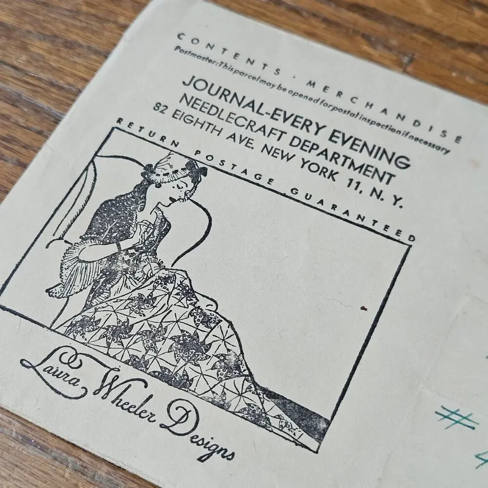Vintage 1952 Laura Wheeler Crochet Pattern Butterfly Chair Set + Envelope